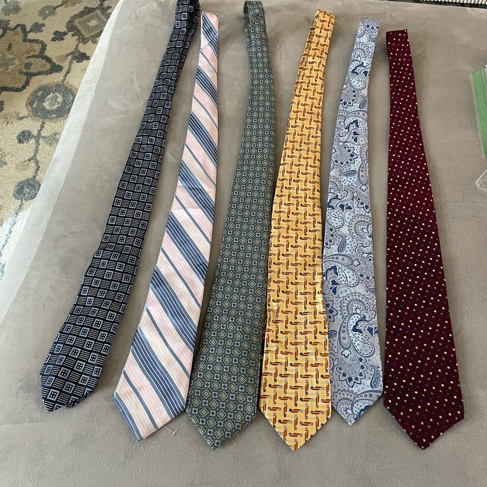 6 Elegant Multicolor Men's Tie Set